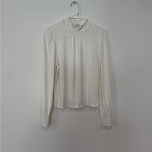 Michael Stars Cream Mock Neck Long Sleeve Top